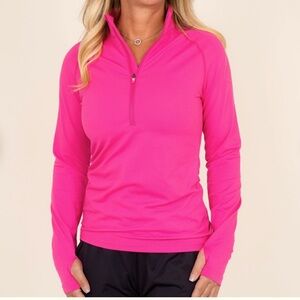 TJ Sportswear Barbie Pink  Tour Pullover Quarter Zip, size XL